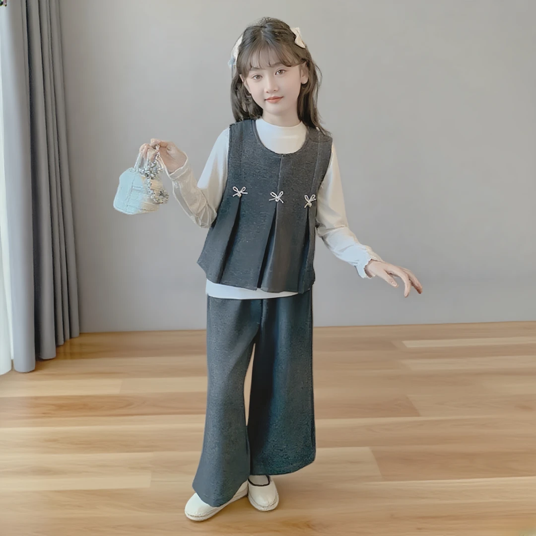 女童韩版套装秋季儿童女孩休闲风气质长袖亲肤舒适时尚洋气三件套