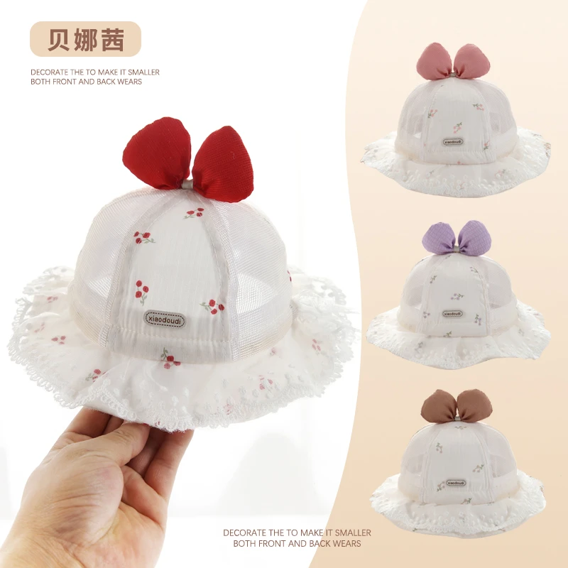 Beinaqian/贝娜茜婴儿帽子春夏季宝宝女遮阳帽婴幼儿公主风渔夫帽