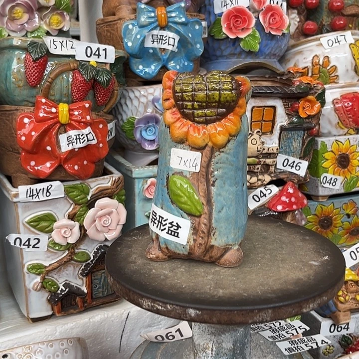 紫砂花盆粗陶材质多肉花盆