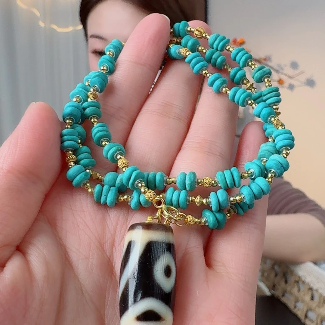 绿松石18K金镶嵌珠宝奇石