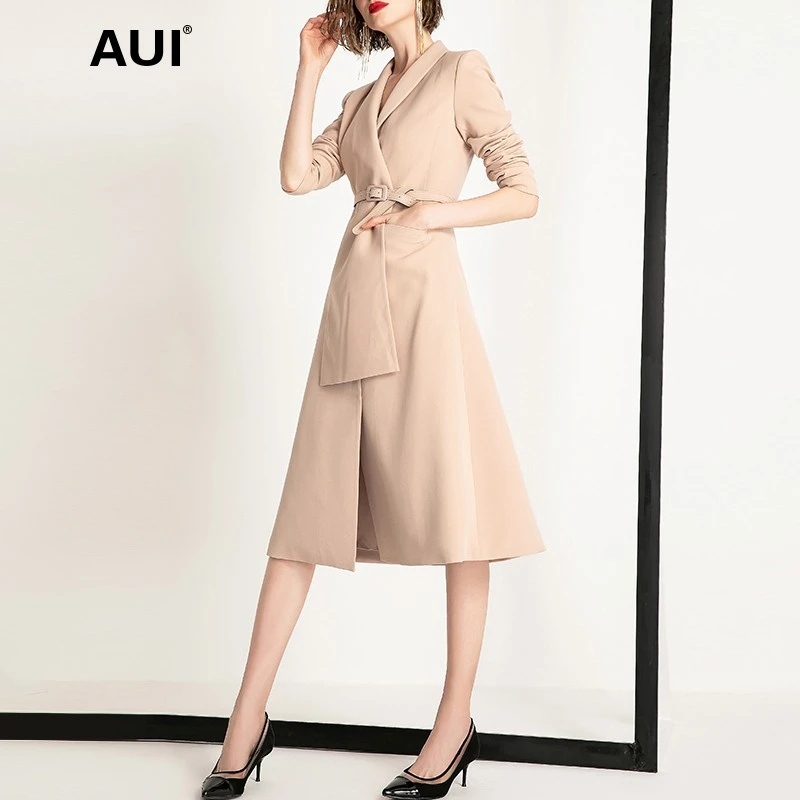【臻臻专属】AUI风衣女欧洲站气质女装不对称西装外套-19Q044636