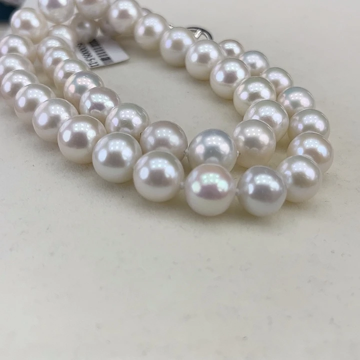 淡水珍珠银S925镶嵌颈饰11-12极光炫彩高品