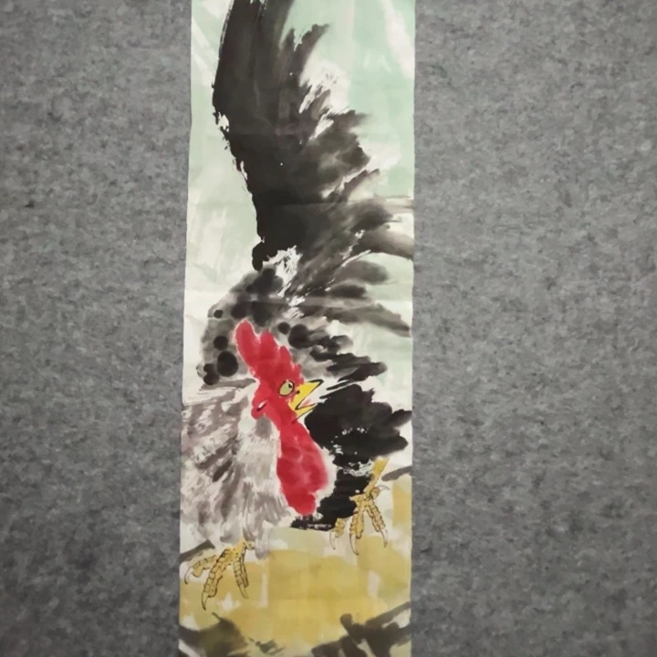 竖款大鱼书画艺术作品