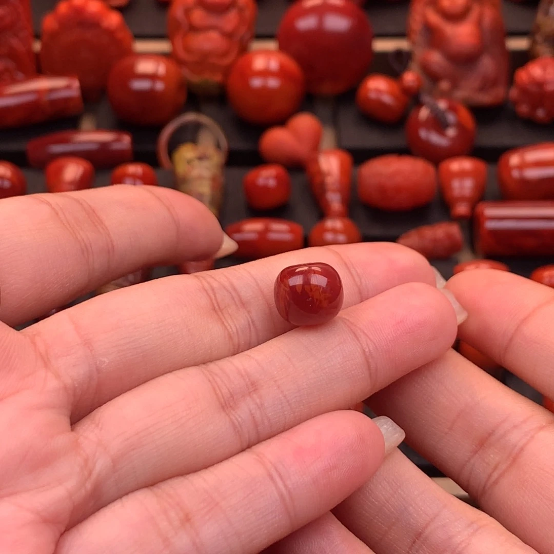 南红玛瑙南红川料原矿老型单珠10.5mm未镶嵌