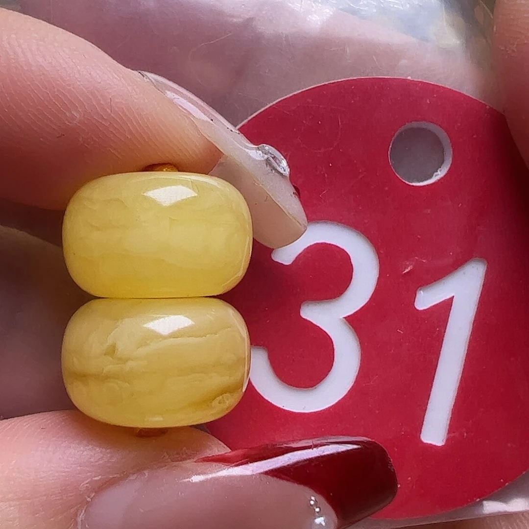 蜜蜡未镶嵌珠宝奇石12.7mm虎皮墩子
