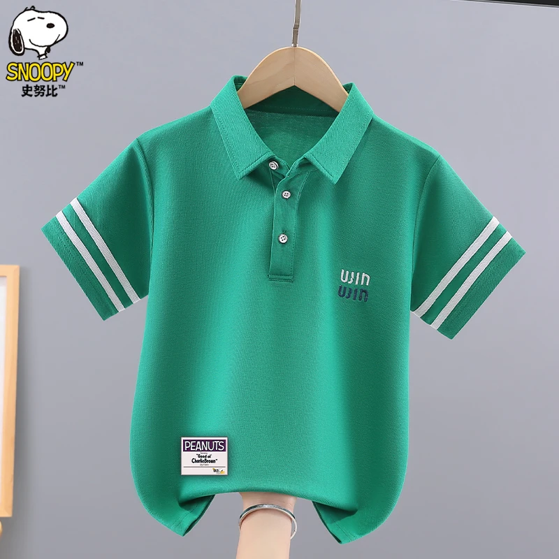 史努比男童夏季新款短袖POLO衫洋气中大童男孩学院风上衣儿童洋气