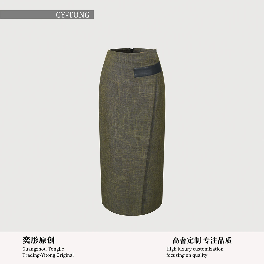 【彤姐原创】冬季气质轻奢休闲时尚显瘦女士简约半裙W24D240