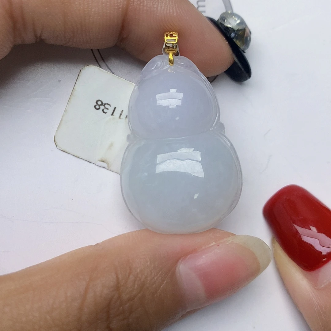 颈饰18K金镶嵌翡翠天然翡翠