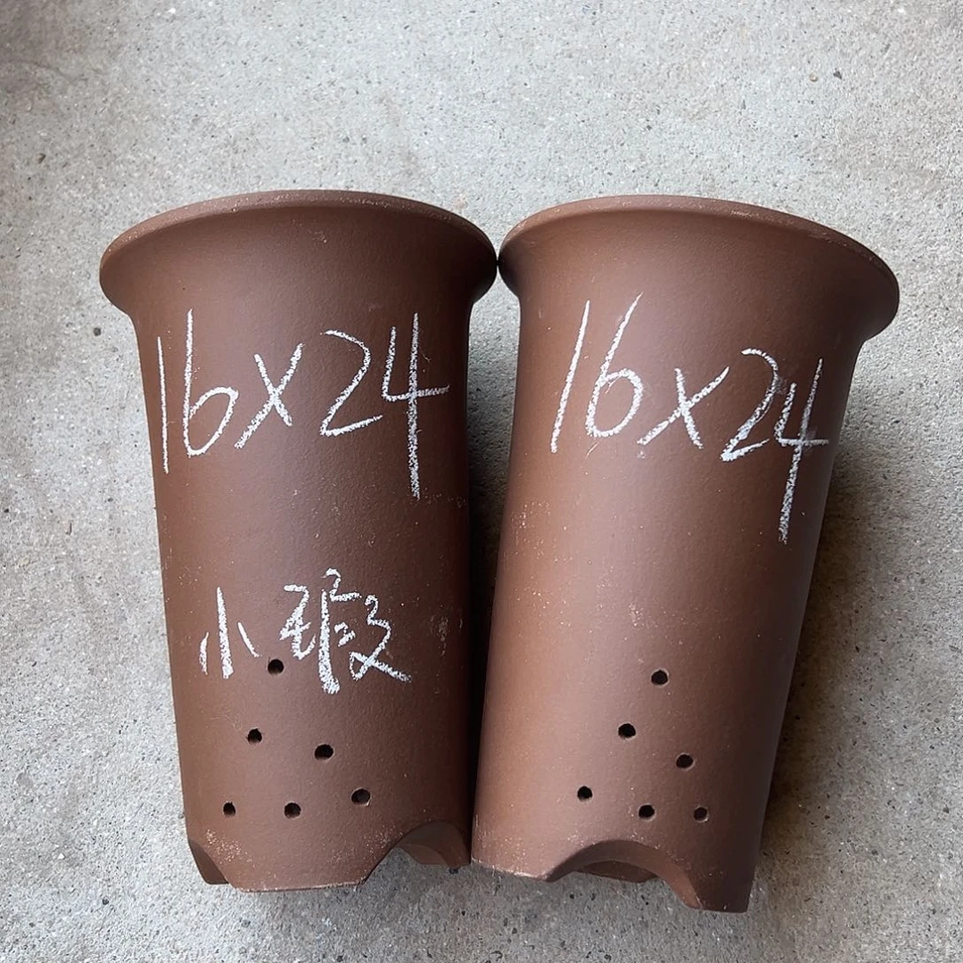 紫砂花盆宜兴紫砂花盆2只