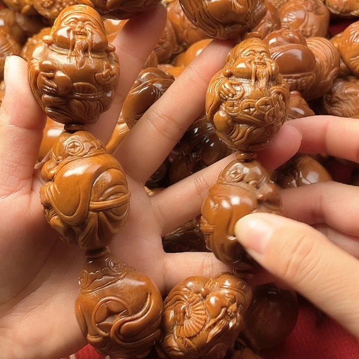 狼***主橄榄核吊坠橄榄核手持