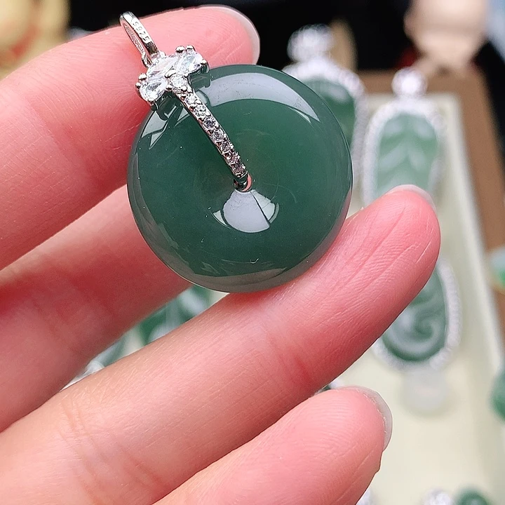 颈饰银S925镶嵌翡翠曙*.吊坠