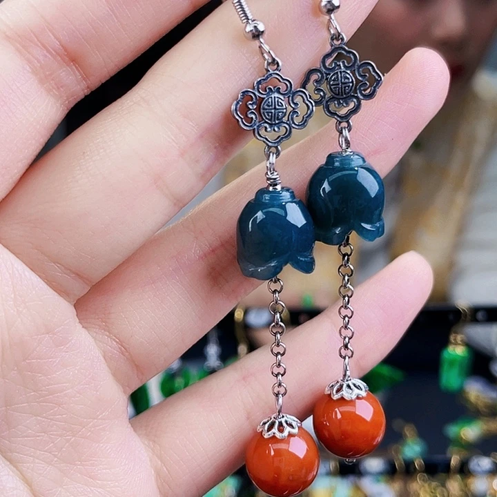 翡翠耳饰未镶嵌饰品