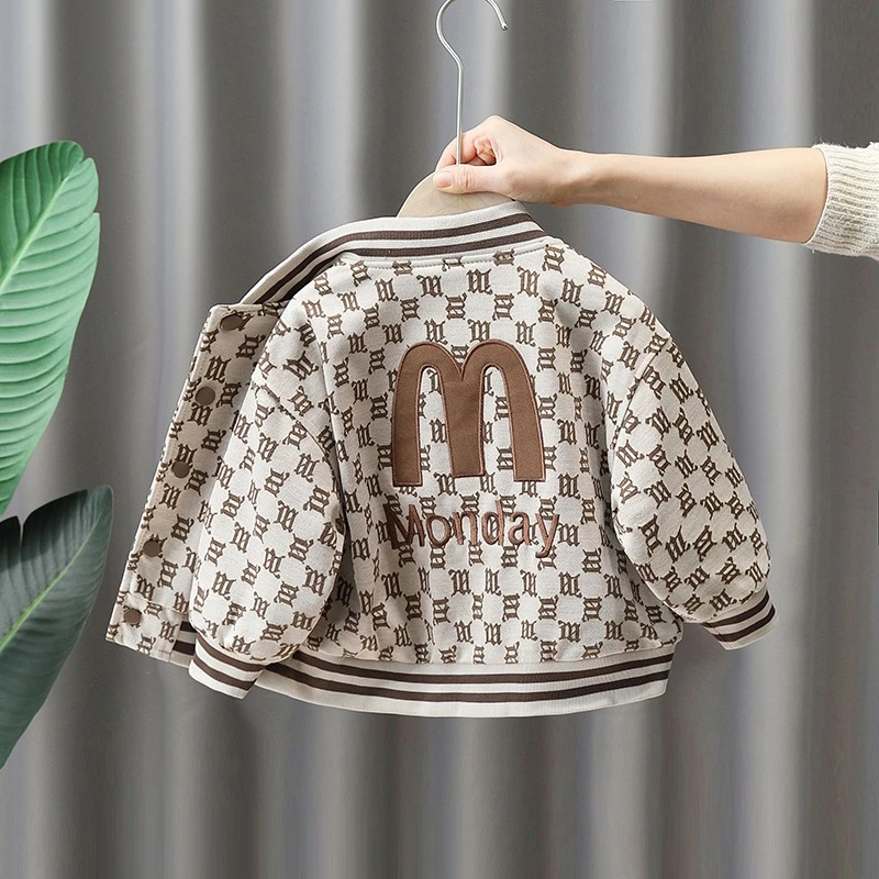 儿童春装外套2025新款春秋潮男童时髦夹克宝宝炸街棒球服小孩潮