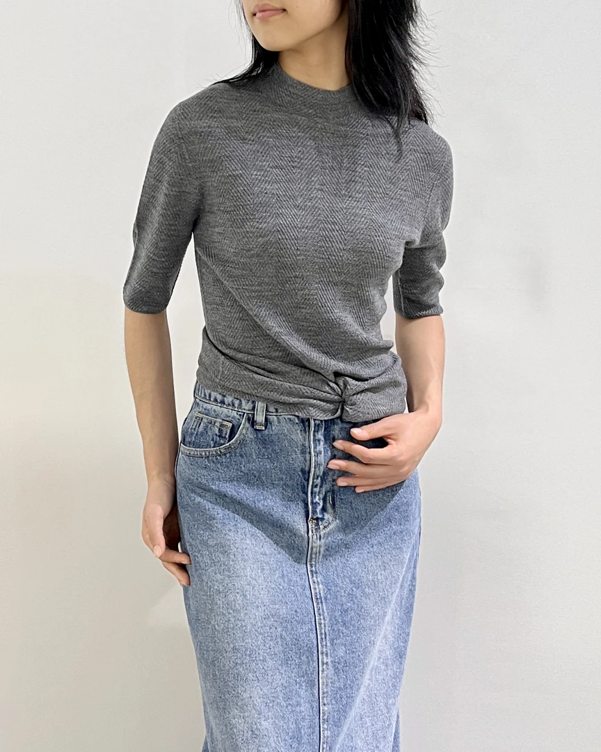 扬子精纺羊毛100%半高领针织衫女简约秋冬羊毛衫女SY1101