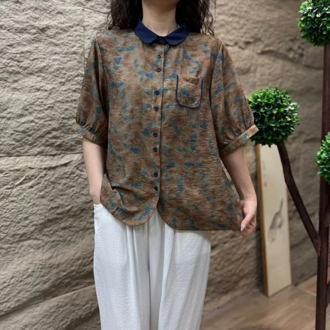 7699新款夏季减龄气质洋气碎花小衫QZ