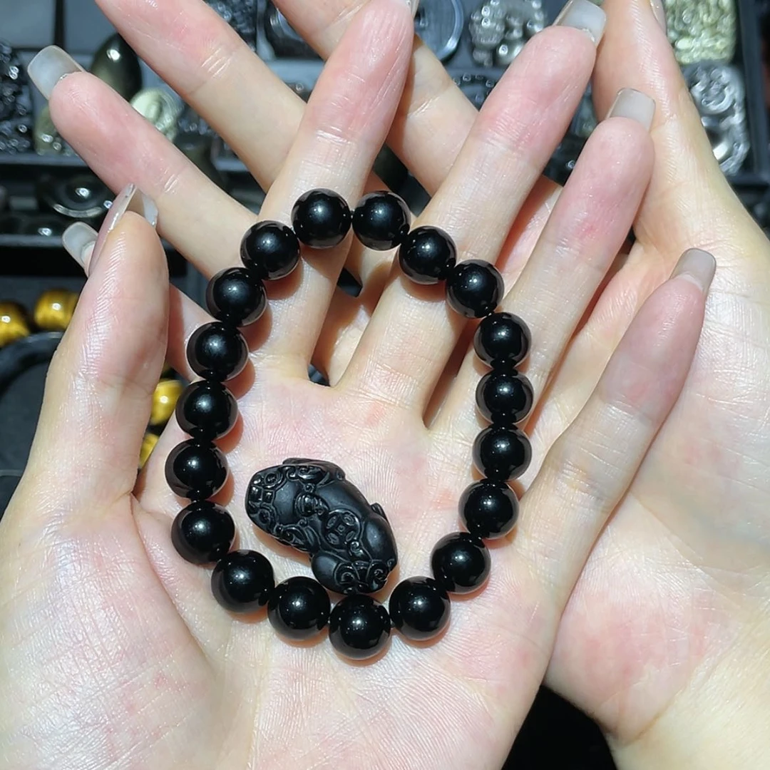【闪购商品】未镶嵌黑曜岩手链幸*