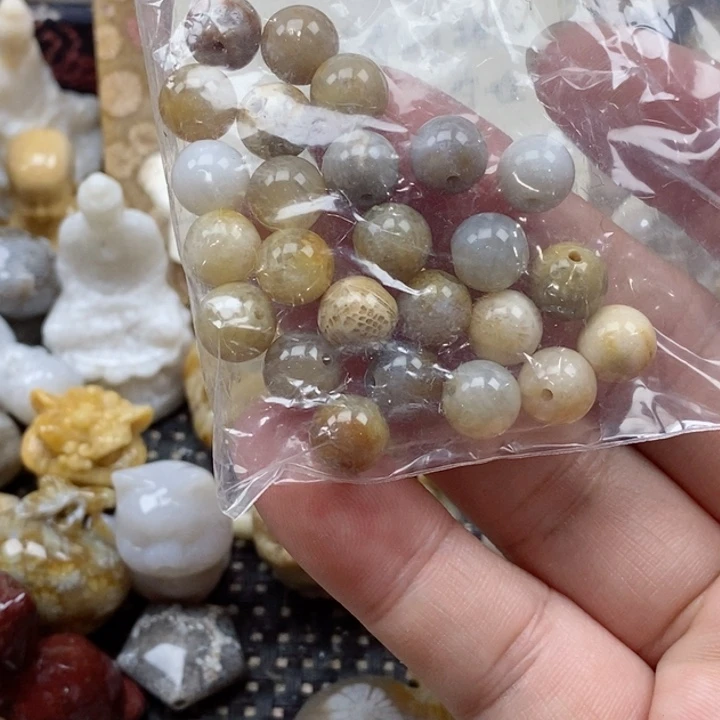 颈饰未镶嵌硅化珊瑚（珊瑚玉）