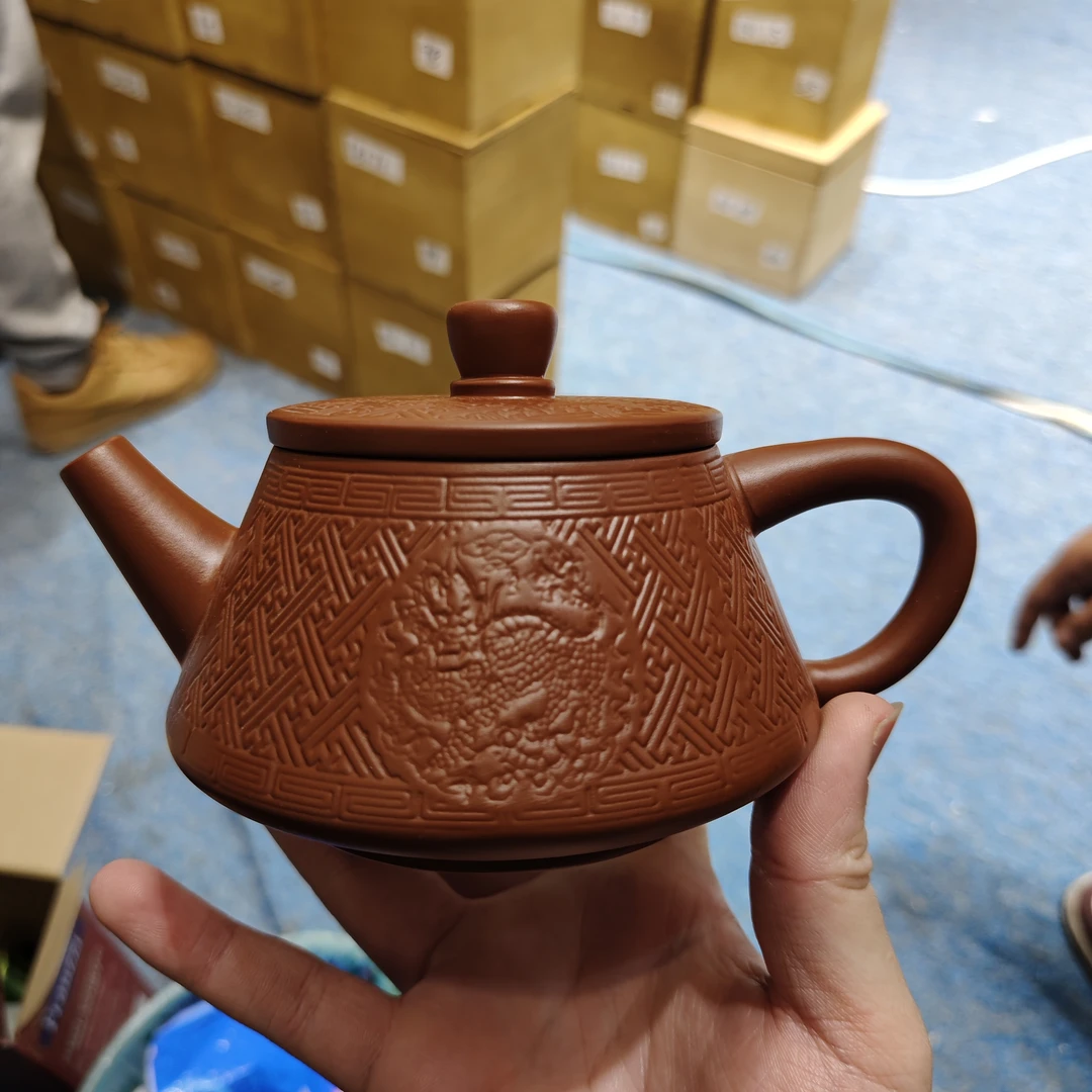 扬名茶器红泥龙腾石瓢壶家用泡茶壶-5613（直播专享）