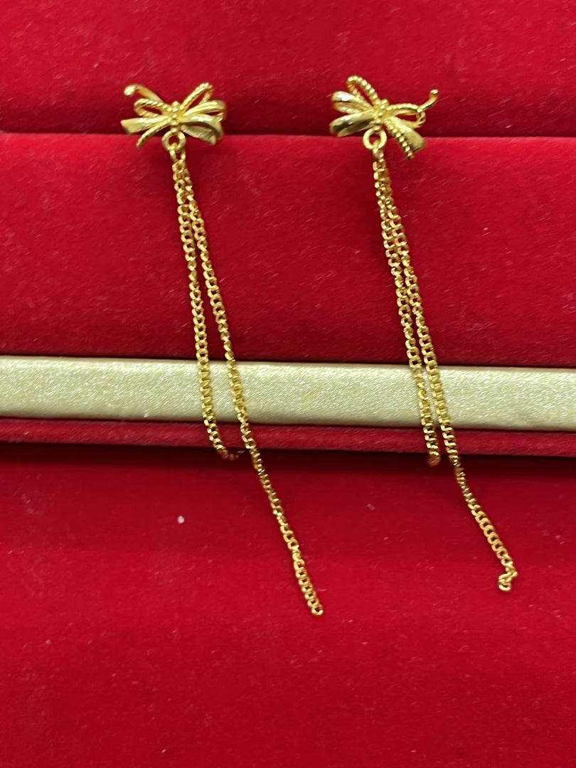 足金999  5G蝴蝶耳钉耳线  2.09g