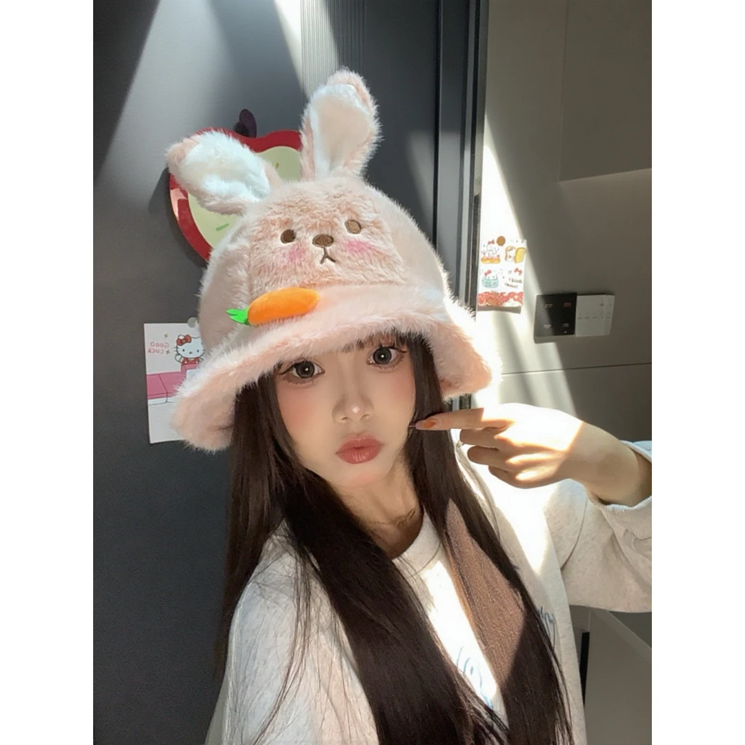 盆帽秋季圆顶字母冬季渔夫帽帽子冬天ins甜美网红