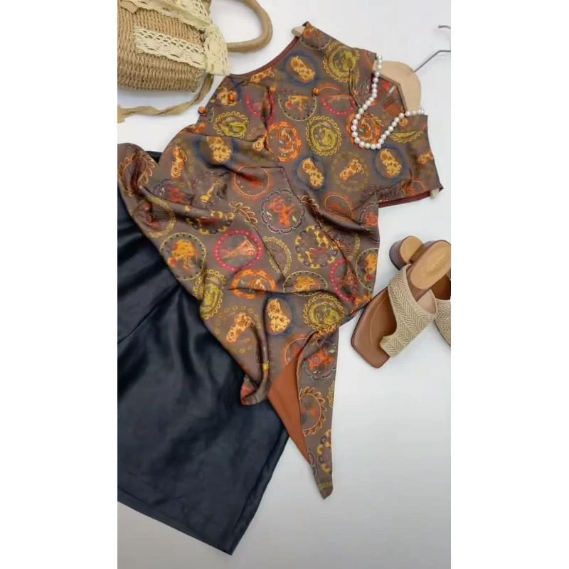 十二生肖--中式国风气质时尚洋气碎花夏季复古休闲显瘦轻奢连衣裙