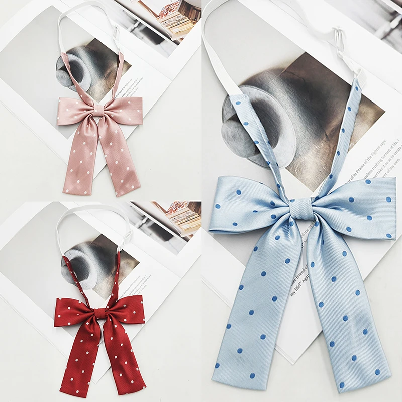 唤纱jk领结~蓝色黑色粉色红色波点领结配饰日系