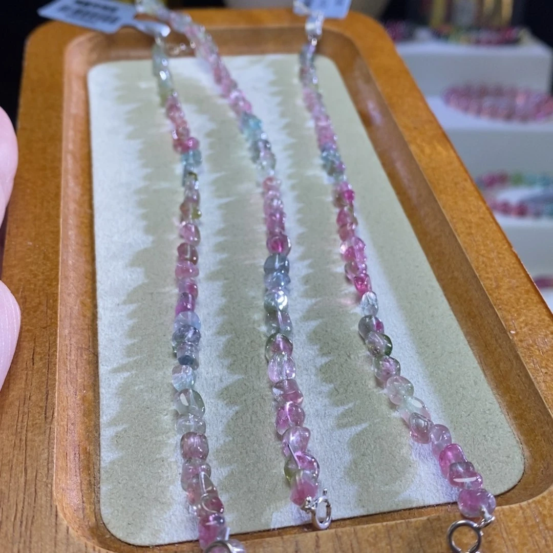 碧玺手链未镶嵌西瓜糖豆 多样性发其一