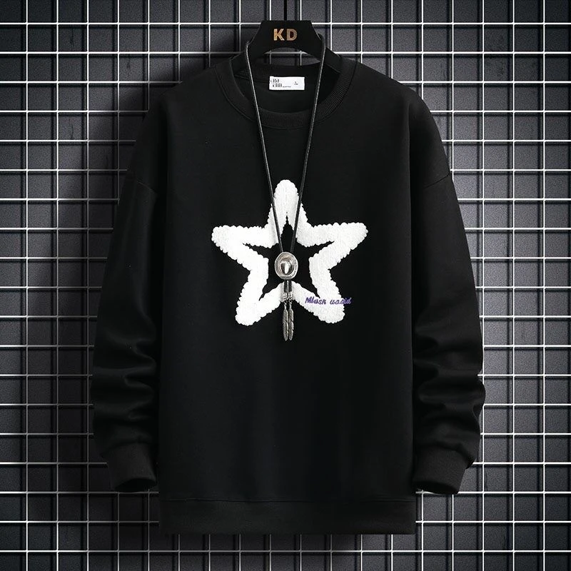 2025春季男士潮流百搭舒适棉质卫衣时尚青少年圆领打底衫潮86802