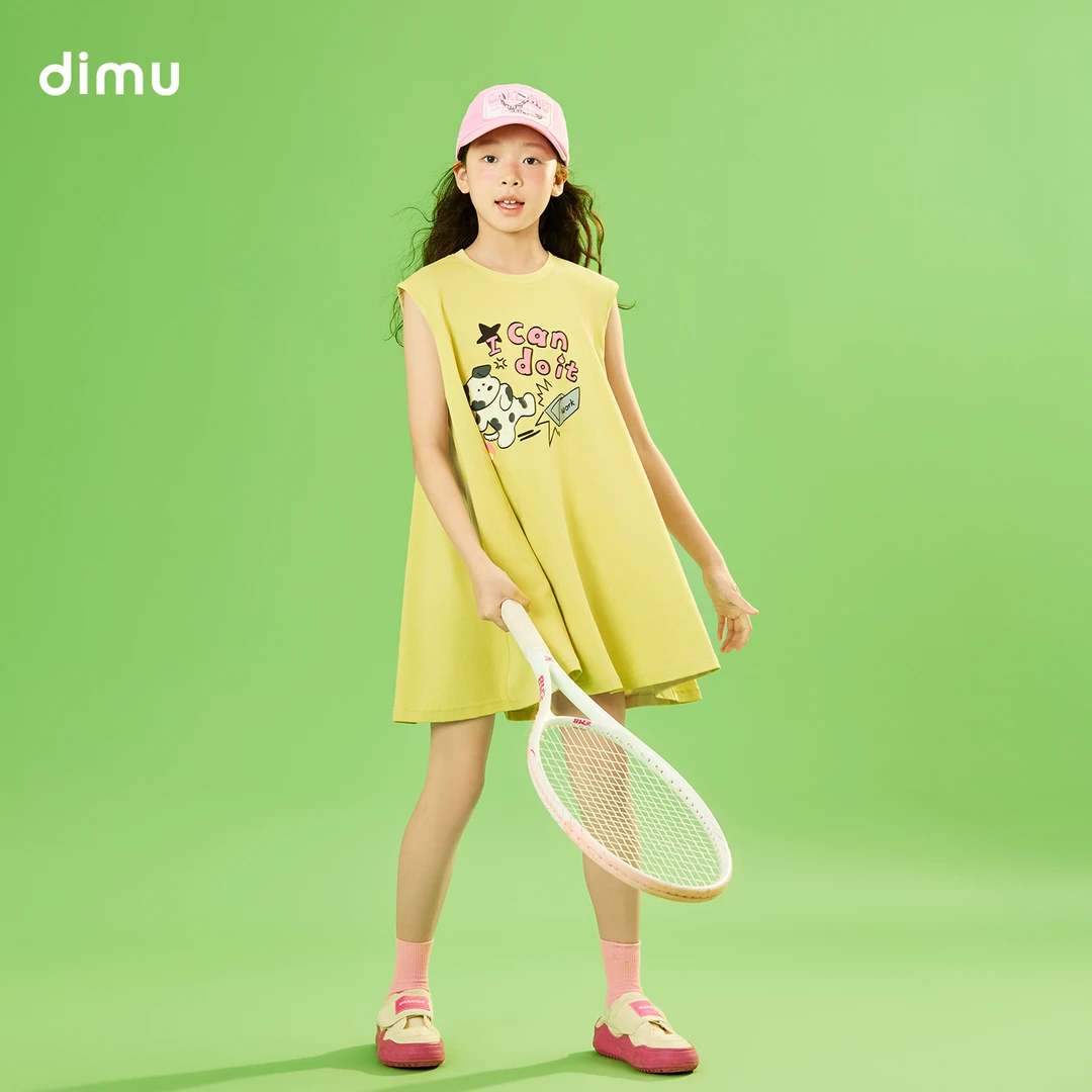 笛牧女童大童套装2025夏装新款洋气时尚夏季儿童运动休闲连衣裙