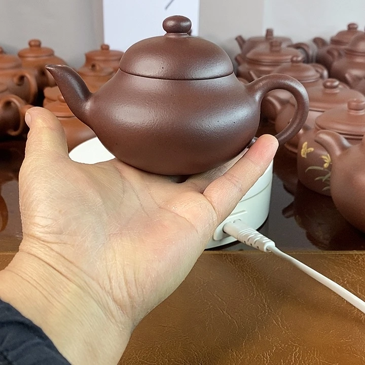 海***️茶壶紫砂大红泥梨形175cc
