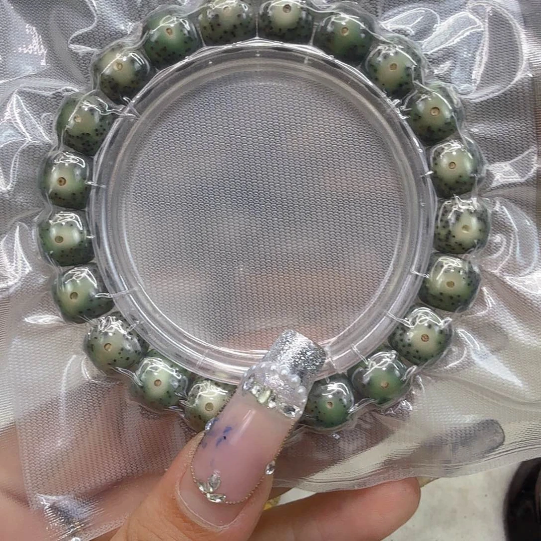 星月菩提手串20尽头卡姿兰绿包白星月菩提11桶单圈