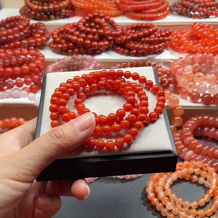 蓝***果南红玛瑙未镶嵌手链