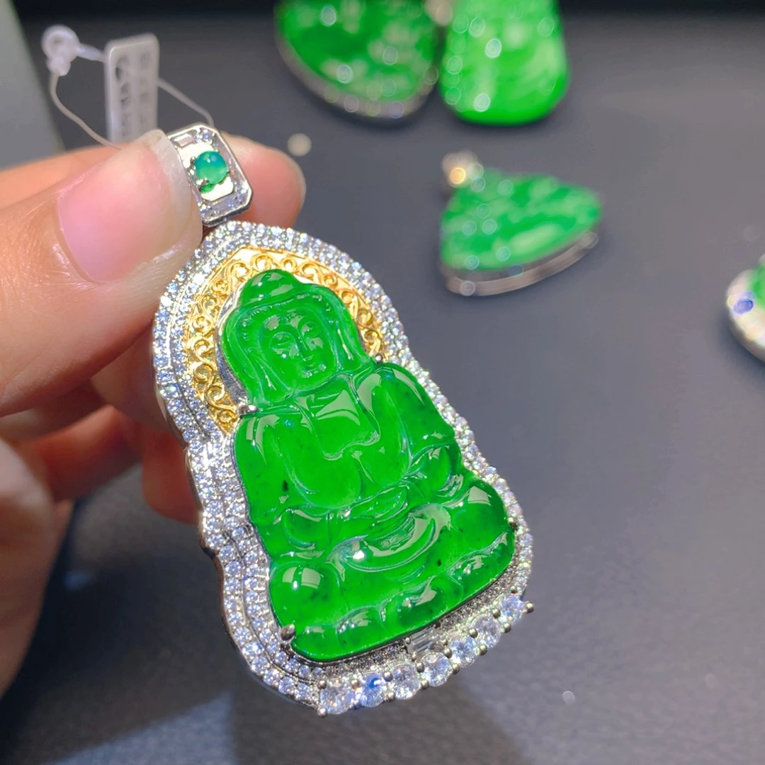 翡翠银S925镶嵌颈饰