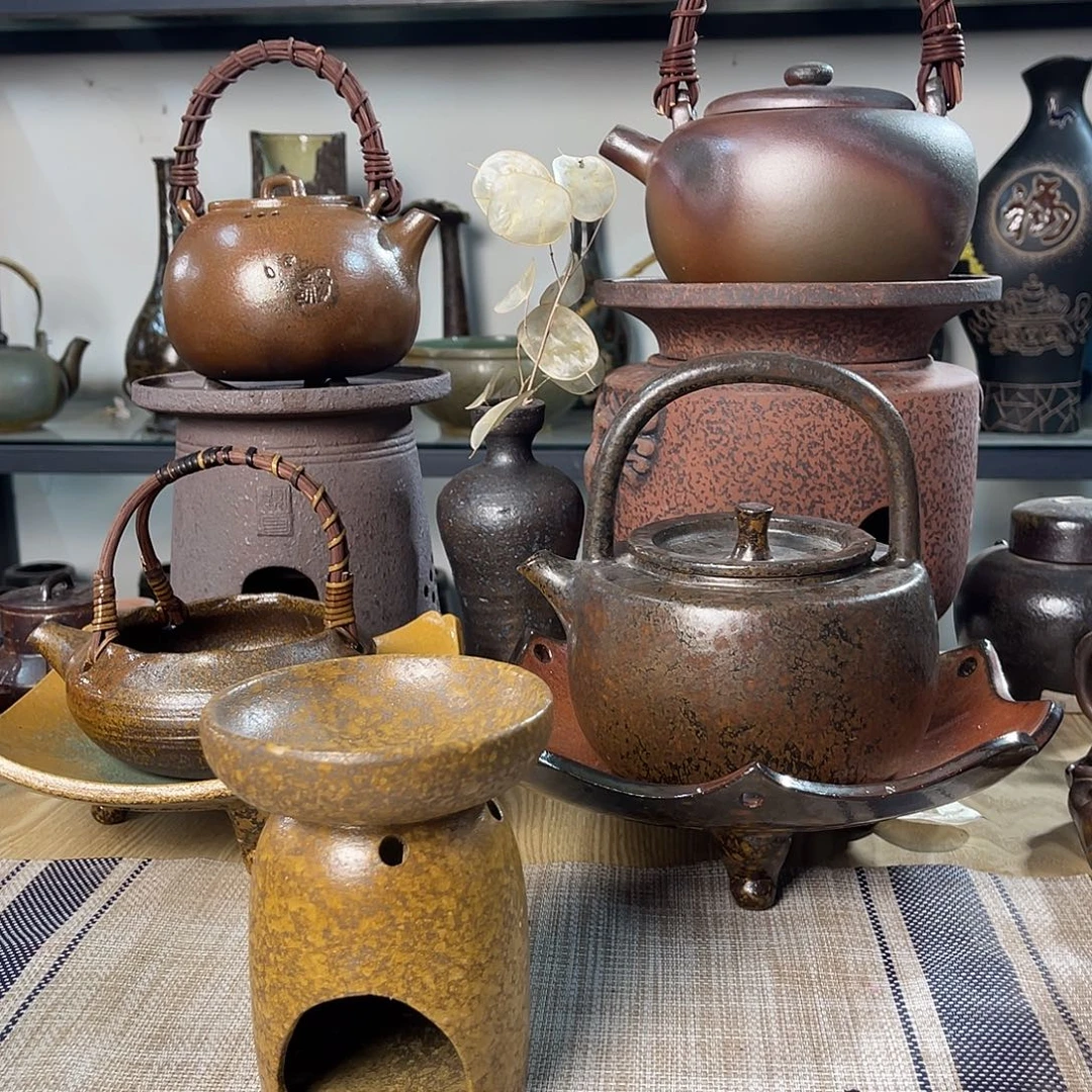 碟紫砂粗陶实用茶器
