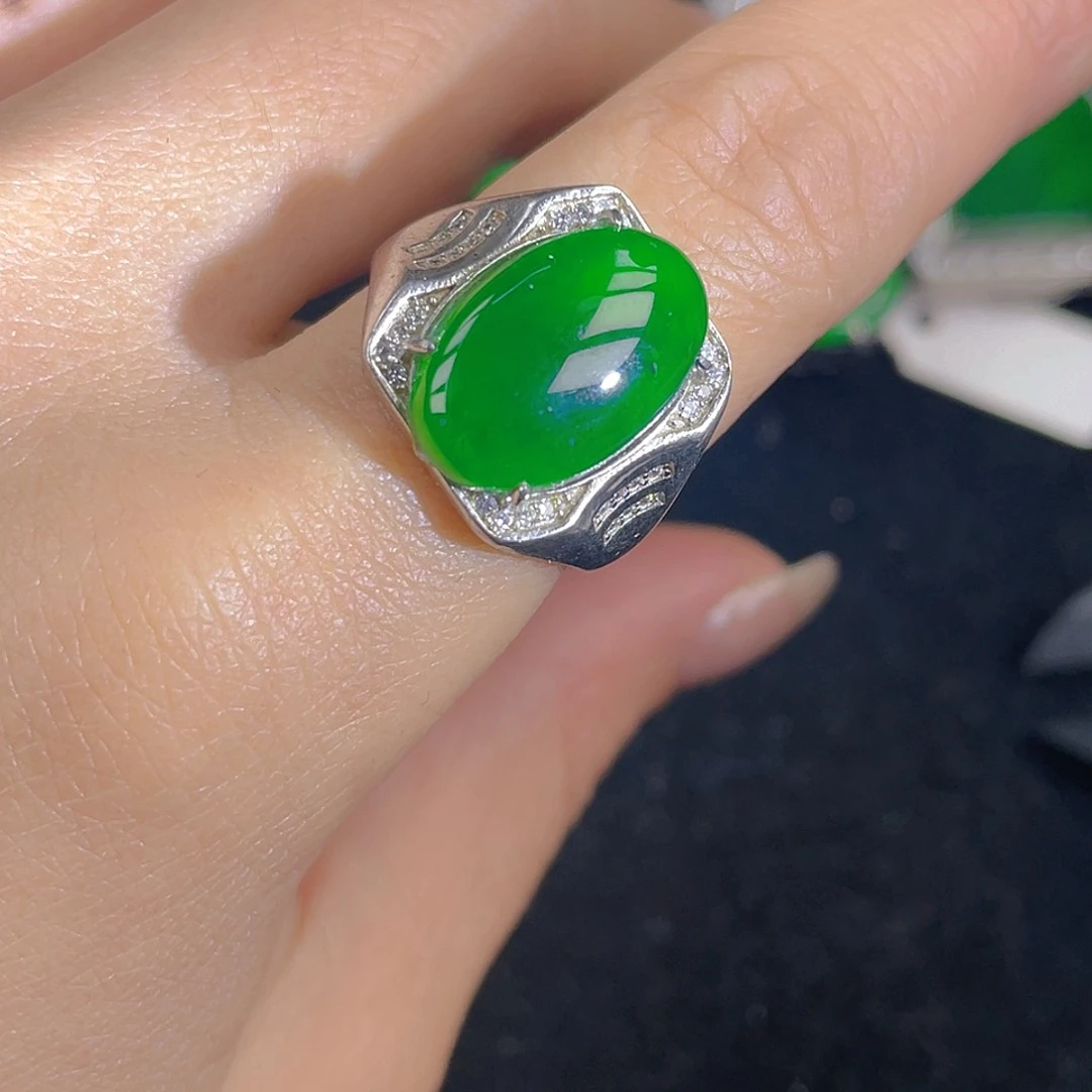 翡翠吊坠(不含链)银S925镶嵌