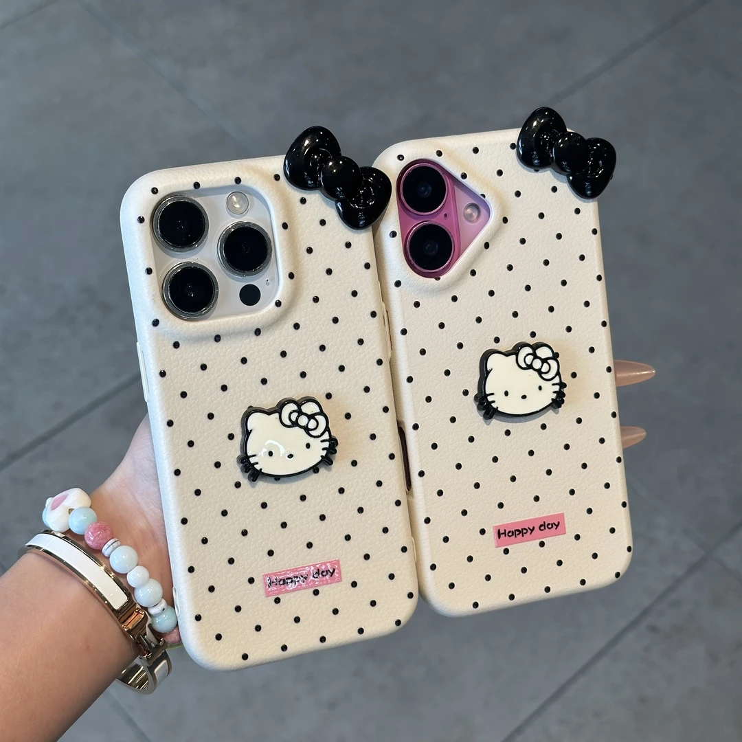 欧克里里波点kt蝴蝶结适用苹果17手机壳16promax华为vivo小米oppo