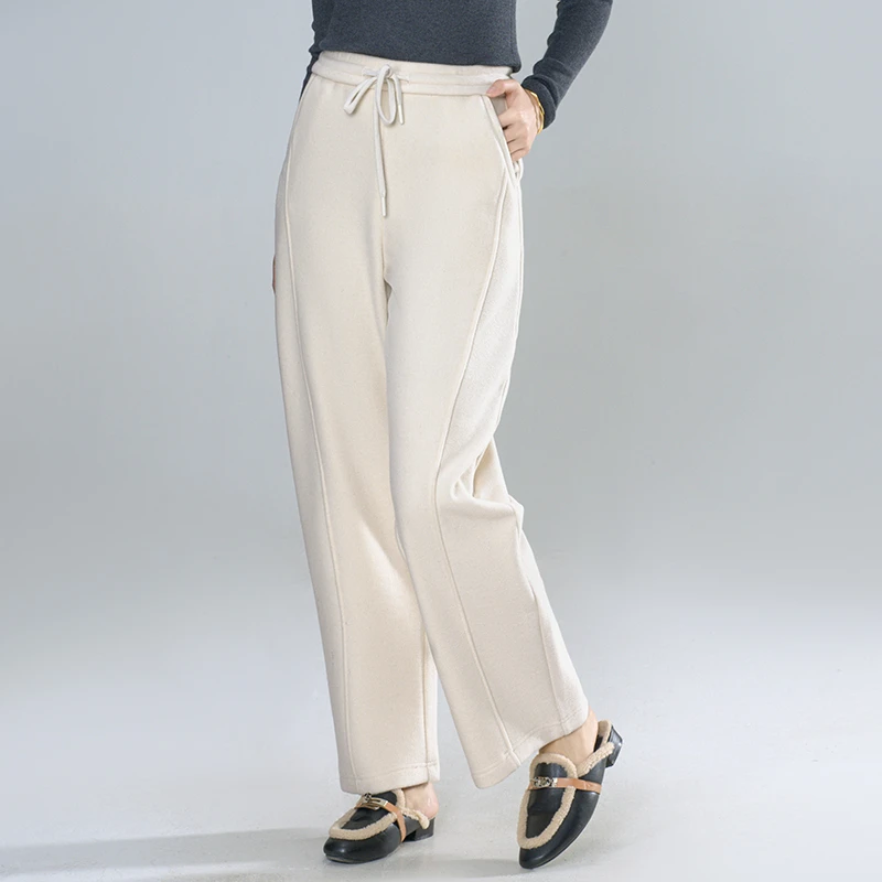 薄绒全松紧软糯休闲时尚百搭显瘦加厚亲肤保暖弯刀裤61801