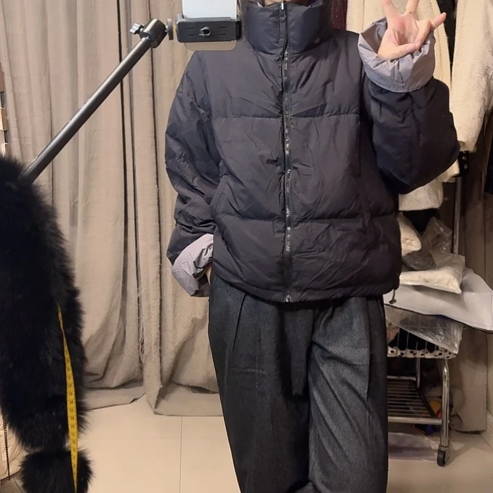 全新无暇黑灰双面穿外套130克