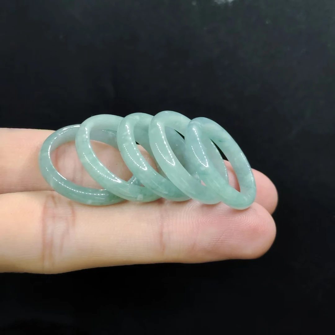【龙龙优选】翡翠戒圈赠皮绳SY06【多样性发其一】（均码无圈口）