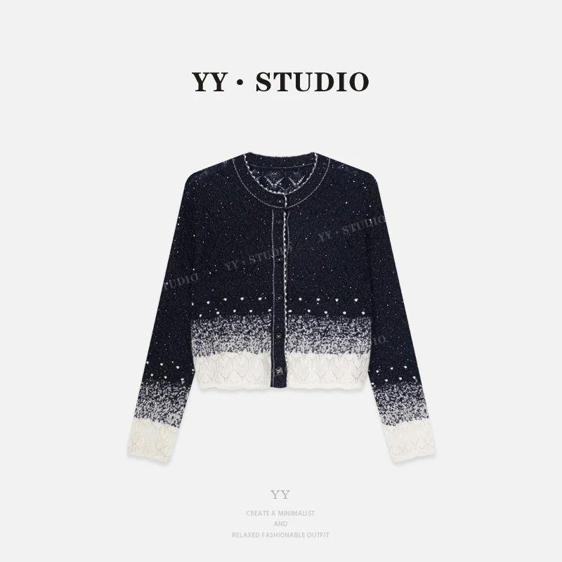 【YANYAN】渐变满天星细闪针织衫外套女秋季气质长袖毛衣开衫8547