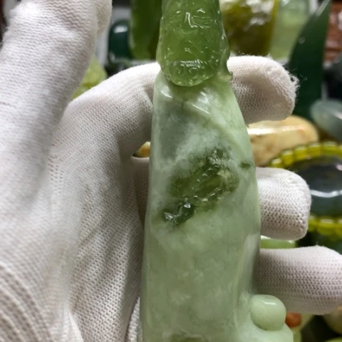 蛇纹石玉未镶嵌手把件