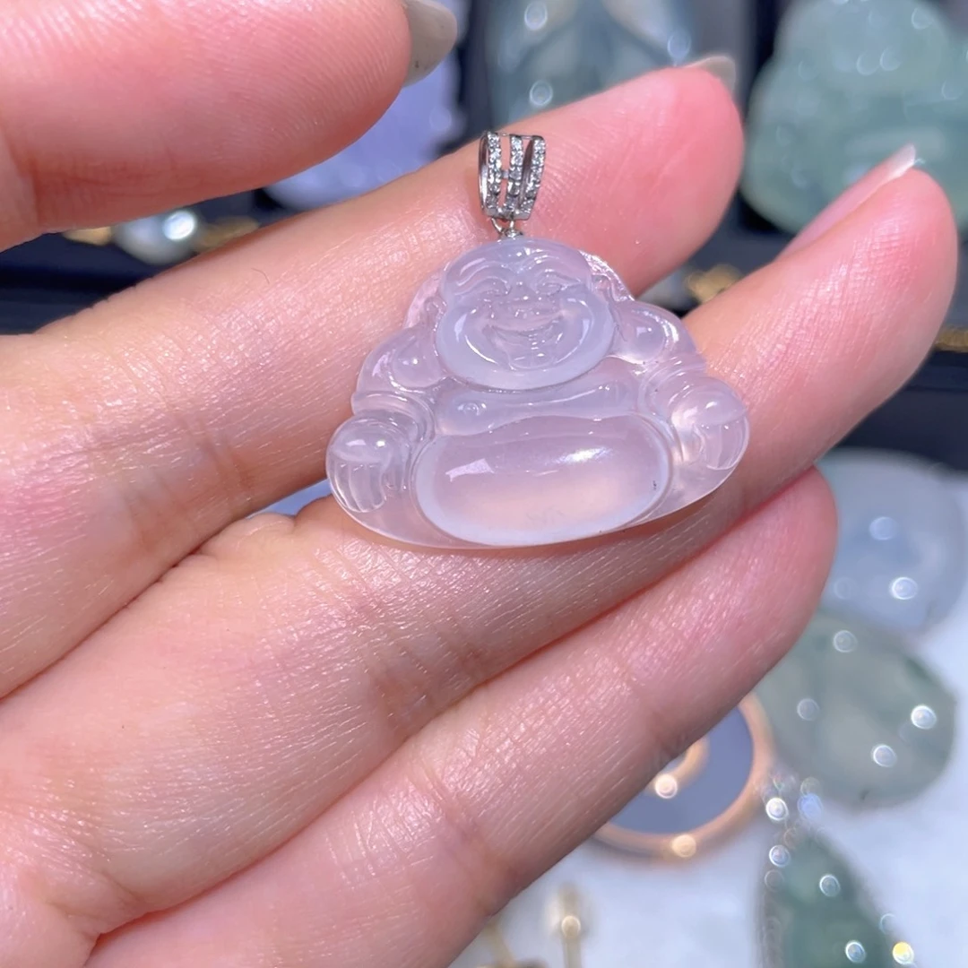 颈饰18K金镶嵌翡翠翡翠