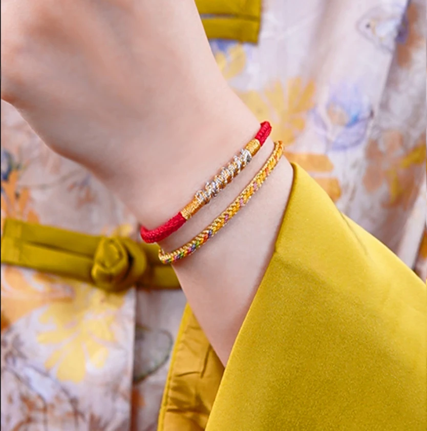 非金属布艺手链 红绳 女生2025手工编织情侣红绳手链