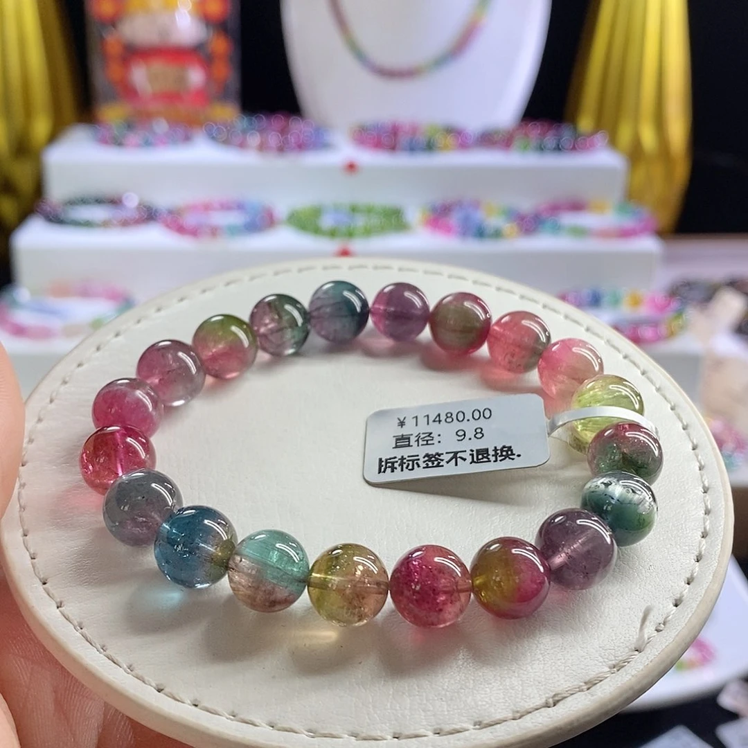 未镶嵌手链碧玺浓艳西瓜