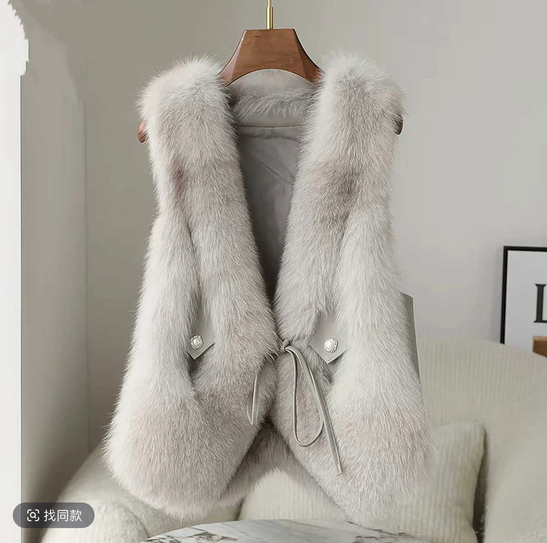 人造皮草 Y211法式毛毛马甲时尚百搭高档长毛马夹坎肩减龄女