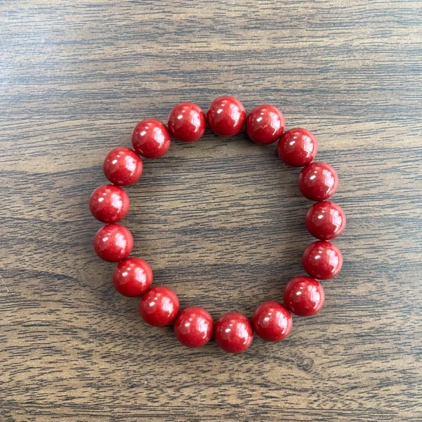 含辰砂工艺品经典卡12mm单圈素圈手串