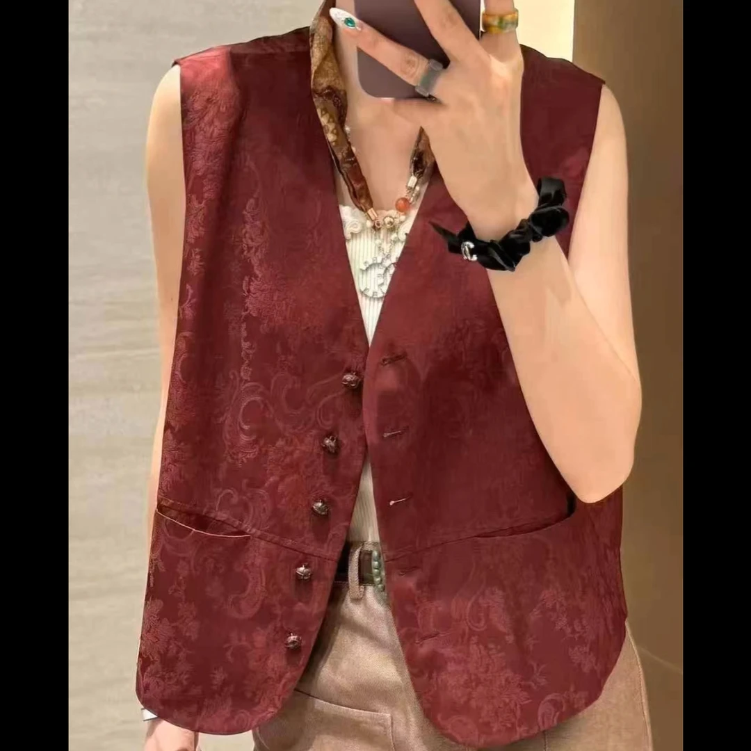 【V+】2025秋冬新款小众设计款马甲+丝巾（21265）NO退NO换