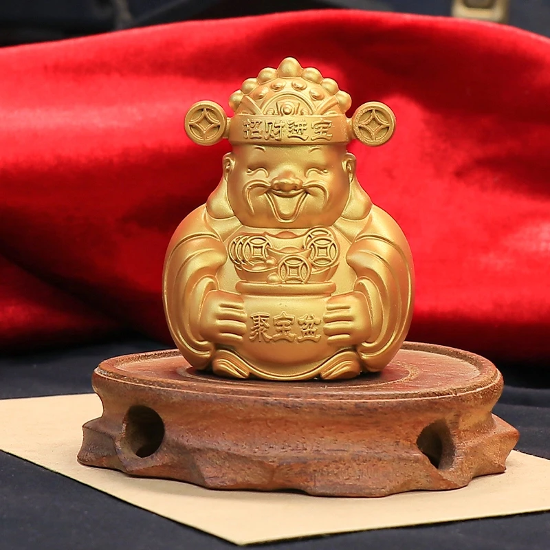 文财神玄关家居创意工艺品摆件聚宝盆家用办公室摆件工艺品客厅
