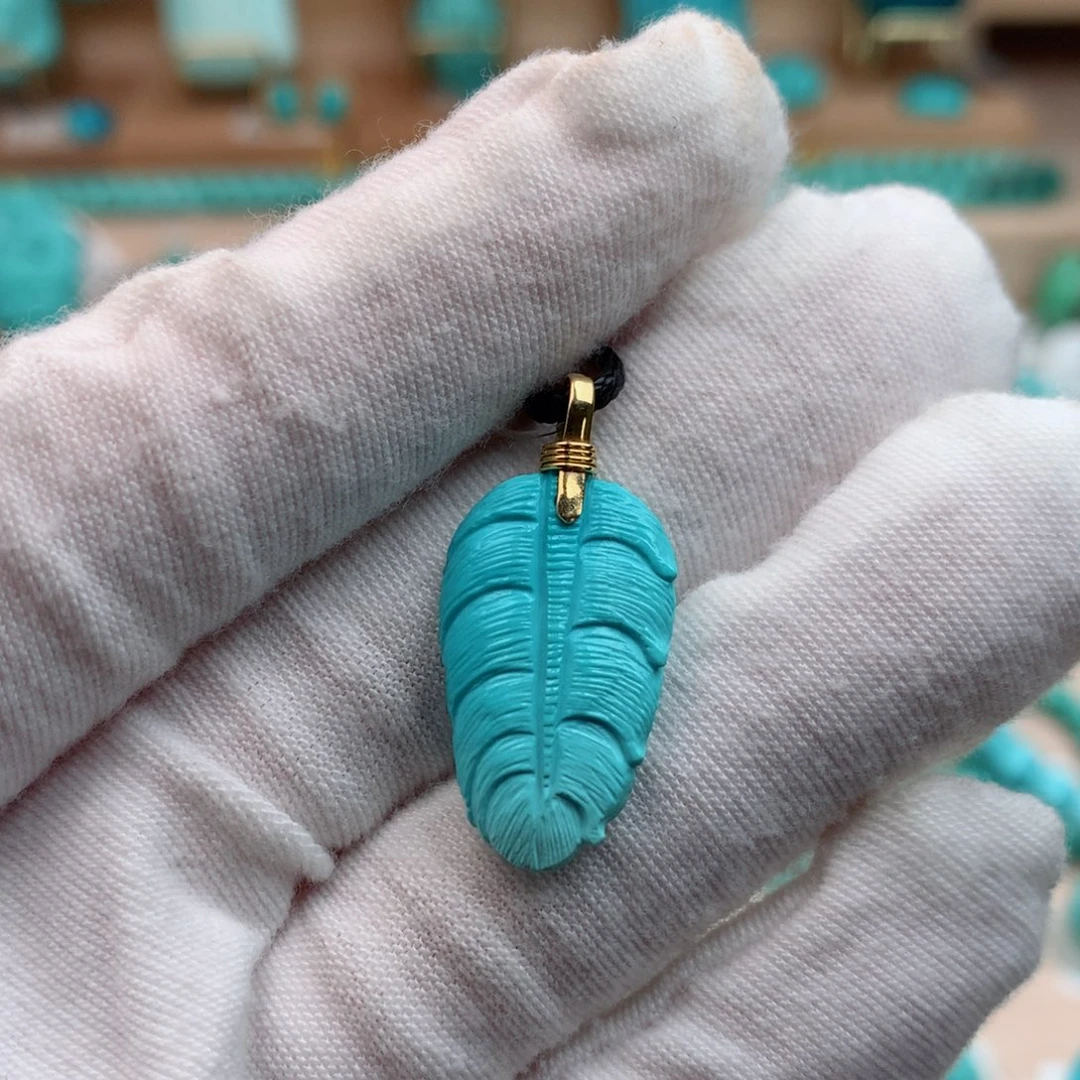 未镶嵌绿松石珠宝奇石13.5mm