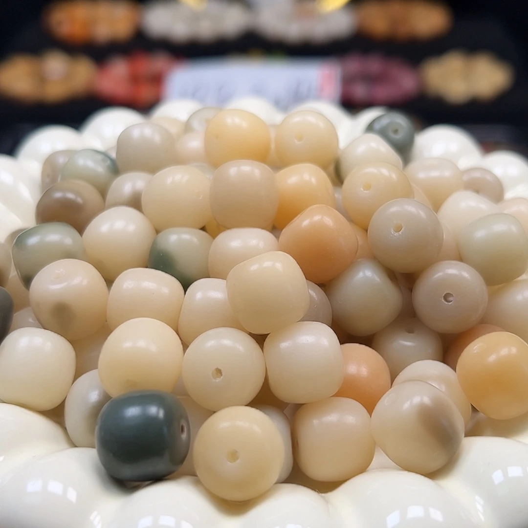 手串菩提根/象牙果微瑕老料飘花桶500颗